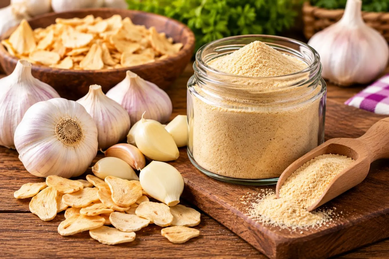 پودر سیر خانگی سفید و خوش‌عطر بدون مواد افزودنی