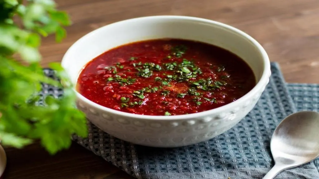 آش چغندر قرمز با لعاب و رنگ طبیعی