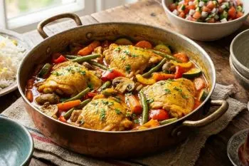 خوراک مرغ و زردچوبه به سبک جنوبی؛ غذای خوش رنگ و پرعطر