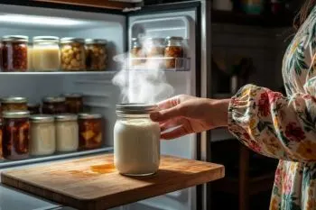 چگونه ماست خانگی را تا؛ ظرف ماست خانگی تازه با درپوش در یخچال