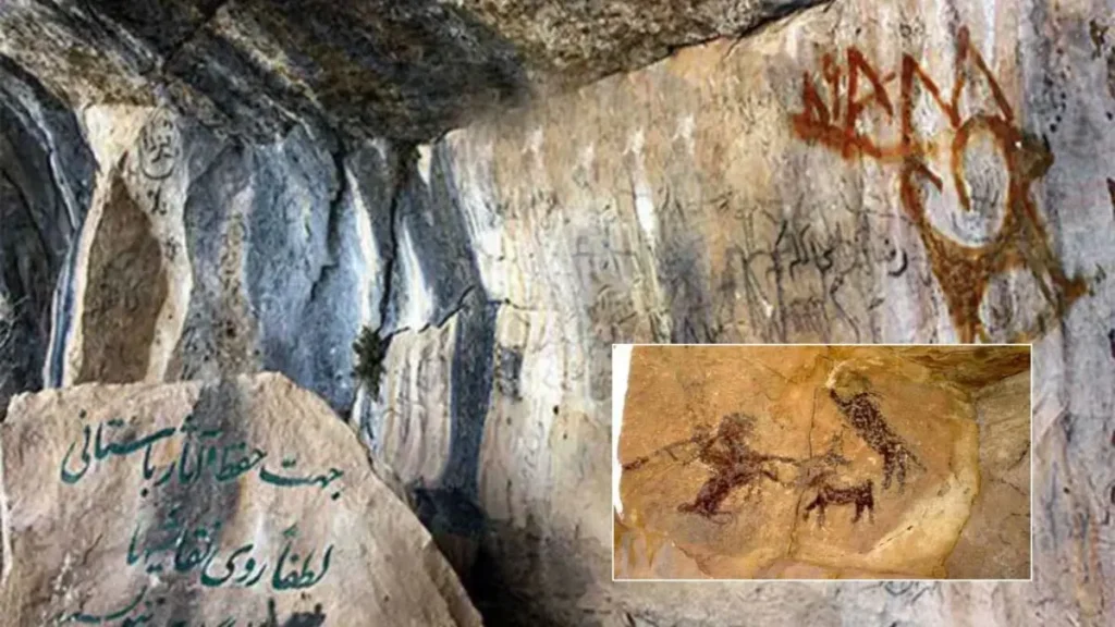 نقاشی‌های پیش از تاریخی روی صخره‌های غار میرملاس لرستان