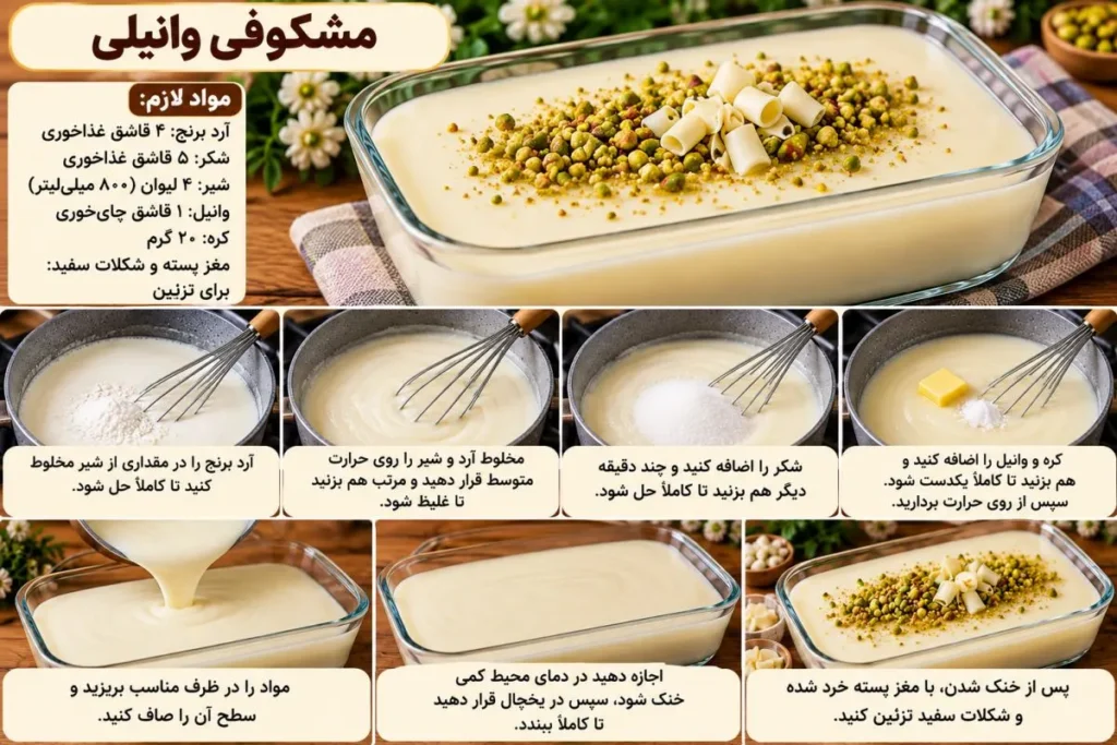 دسر مشکوفی شکلاتی با رنگ قهوهای