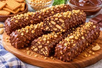 تهیه شکلات بیسکویتی مغزدار بدون؛ شکلات بیسکویتی مغزدار بدون فر با رو